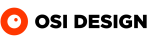 Design Osi Logo Red mit Typographie horizontal 1